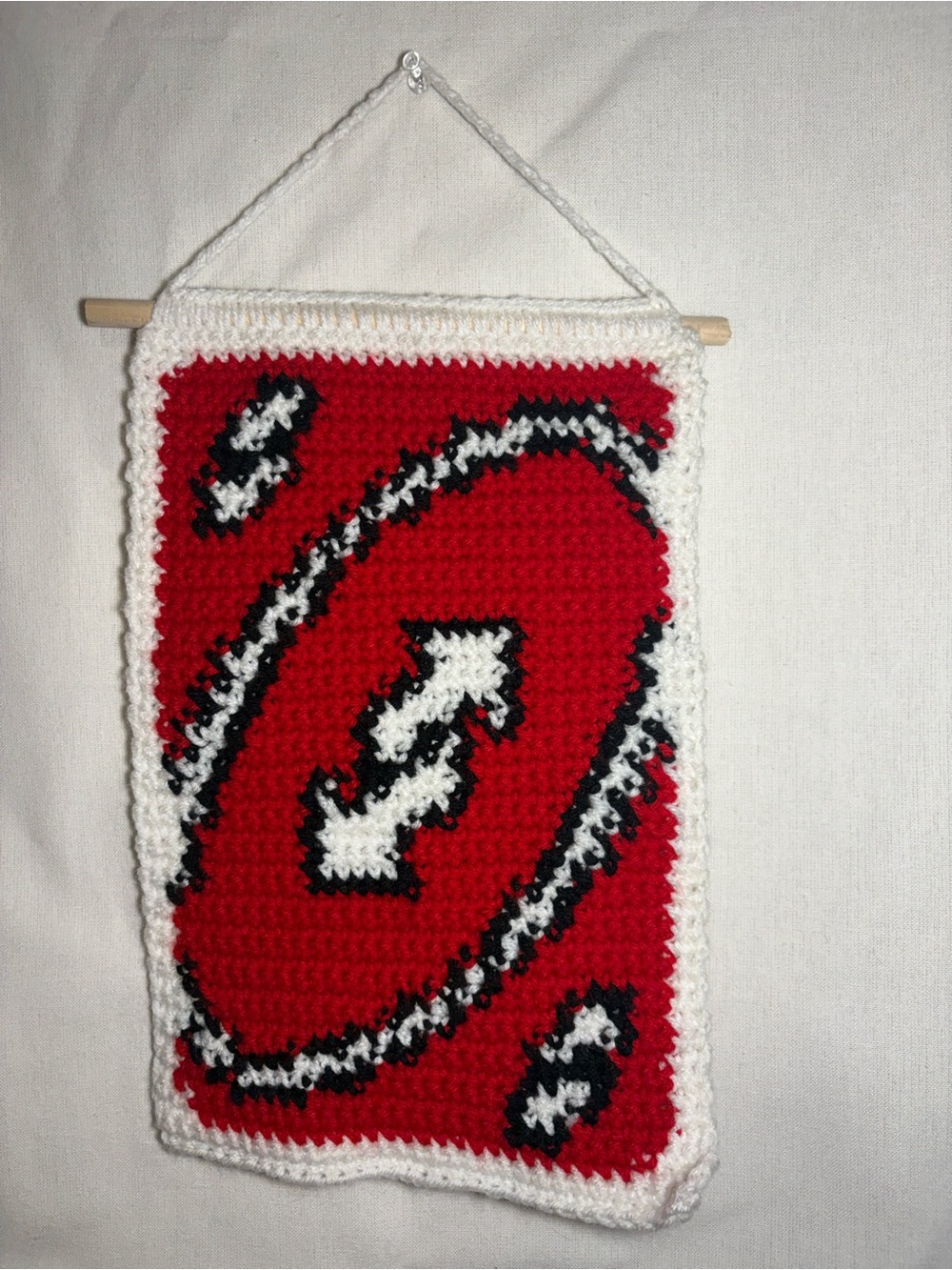 Handmade uno reverse Crochet Wall Hanging - Decorative Home Accent
